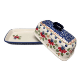 Butter Dish, American, 4" x 7.5" in "Mediterranean Blossoms" by Manufaktura | M074S-P274