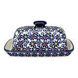 Butter Dish, American, 4" x 7.5" in "Field of Daisies" by Manufaktura | M074S-S001