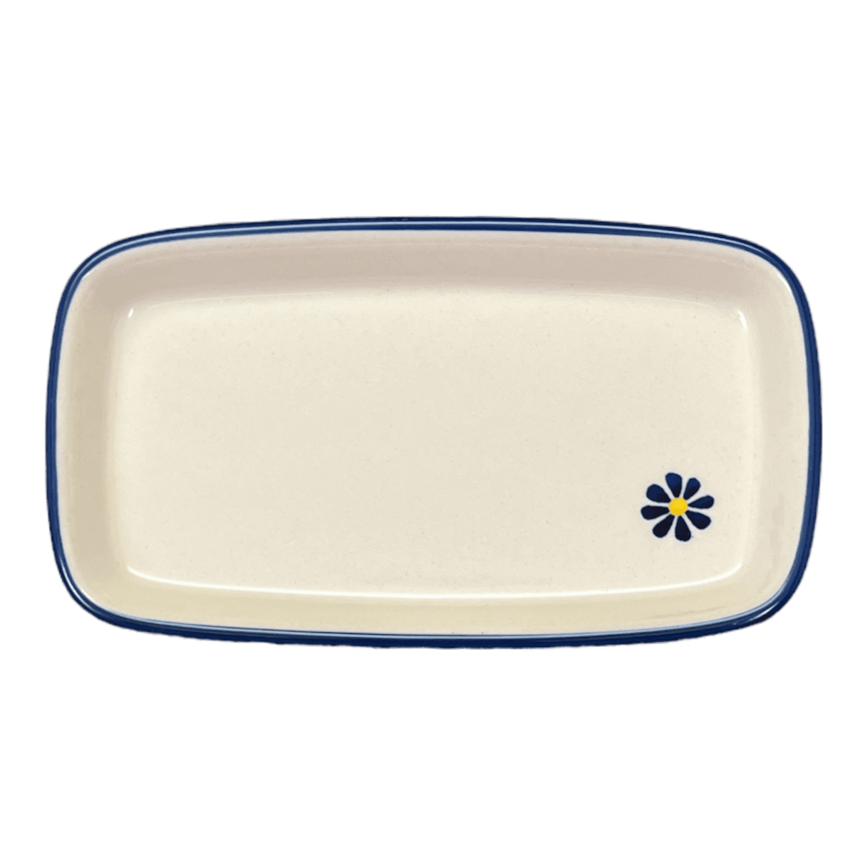 Butter Dish, American, 4" x 7.5" in "Field of Daisies" by Manufaktura | M074S-S001