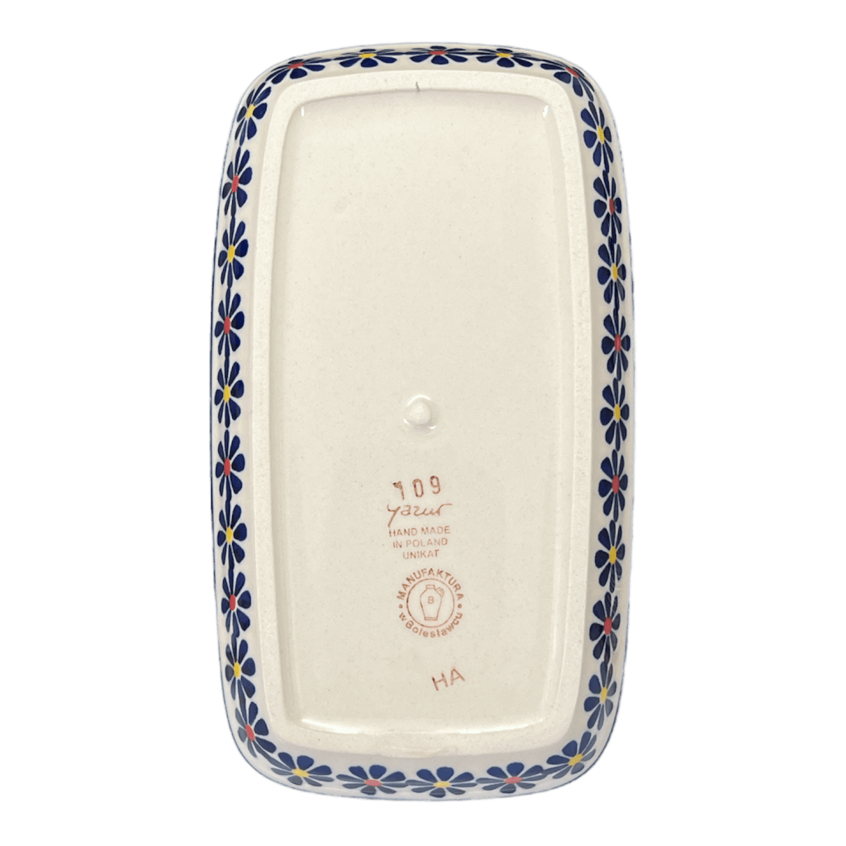 Butter Dish, American, 4" x 7.5" in "Field of Daisies" by Manufaktura | M074S-S001