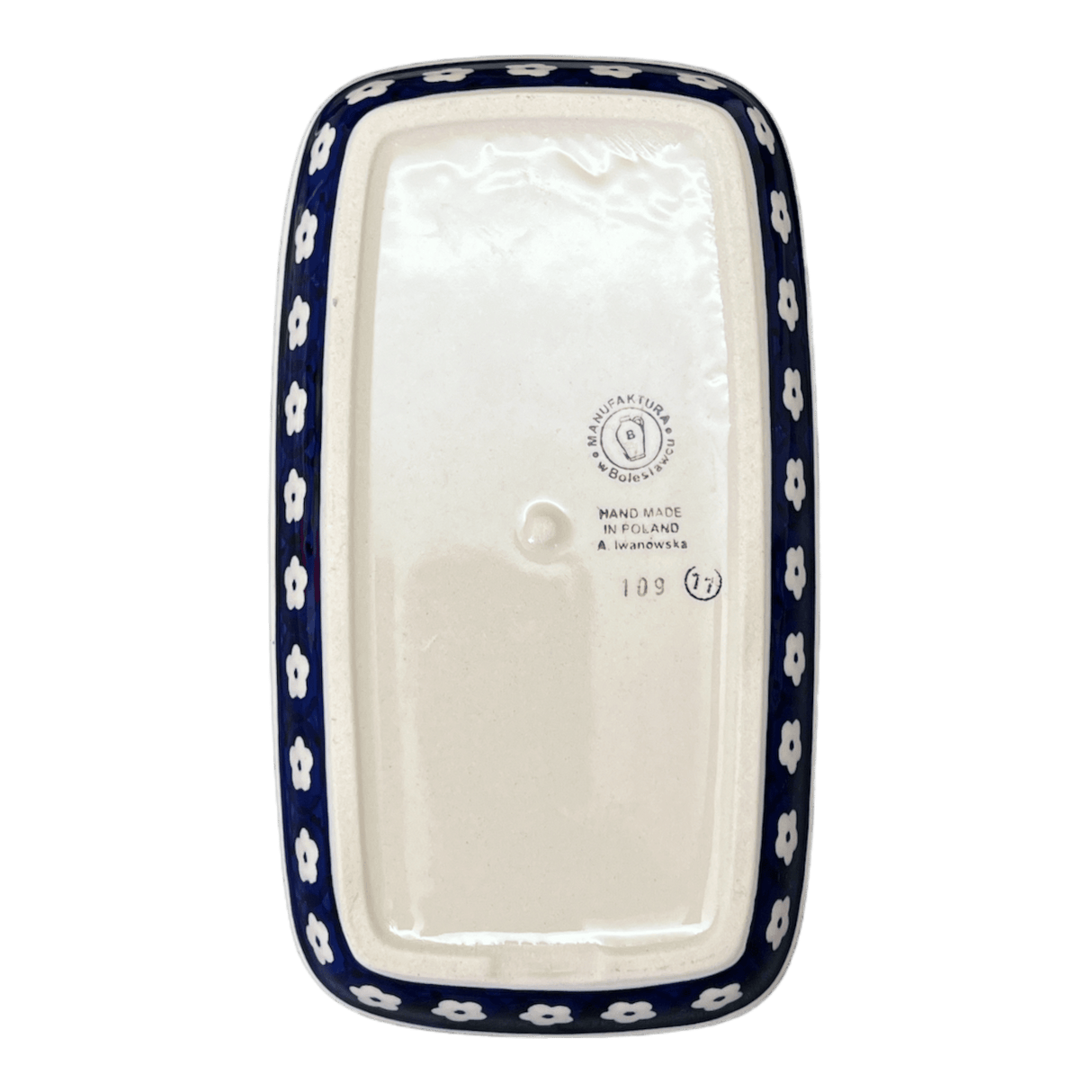 Butter Dish, American, 4" x 7.5" in "Floral Chain" by Manufaktura | M074T-EO37
