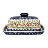Butter Dish, American, 4" x 7.5" in "Holly In Bloom" by Manufaktura | M074T-IN13