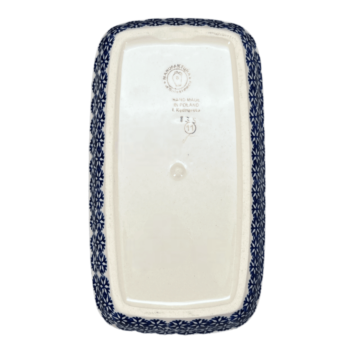 Butter Dish, American, 4" x 7.5" in "Holly In Bloom" by Manufaktura | M074T-IN13