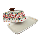 Butter Dish, American, 4" x 7.5" in "Autumn Wreath" by Manufaktura | M074T-KK02