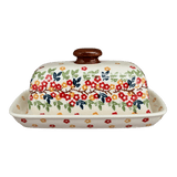 Butter Dish, American, 4" x 7.5" in "Autumn Wreath" by Manufaktura | M074T-KK02
