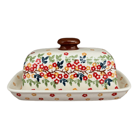 Butter Dish, American, 4" x 7.5" in "Autumn Wreath" by Manufaktura | M074T-KK02