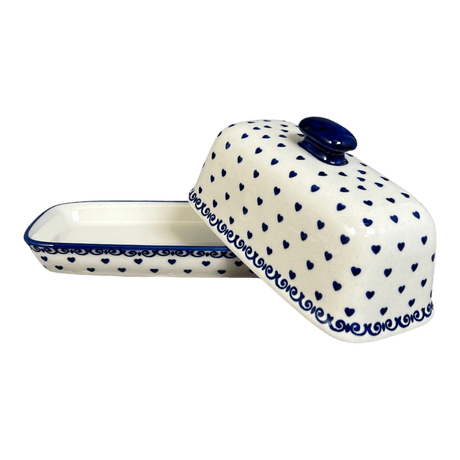 Butter Dish, American, 4" x 7.5" in "Heartfelt Blue" by Manufaktura | M074T-PS02
