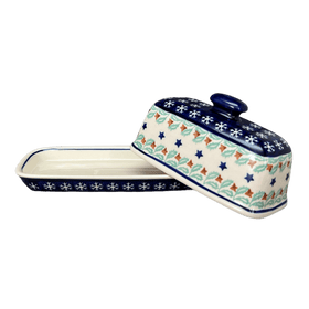 Polish Pottery American Butter Dish (Starry Wreath) | M074T-PZG Additional Image at PolishPotteryOutlet.com