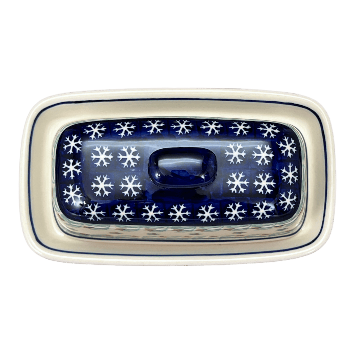 Butter Dish, American, 4" x 7.5" in "Starry Wreath" by Manufaktura | M074T-PZG