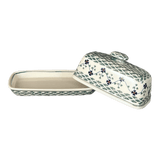 Butter Dish, American, 4" x 7.5" in "Woven Pansies" by Manufaktura | M074T-RV