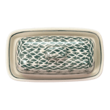 Butter Dish, American, 4" x 7.5" in "Woven Pansies" by Manufaktura | M074T-RV