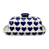 Polish Pottery American Butter Dish (Whole Hearted) | M074T-SEDU at PolishPotteryOutlet.com
