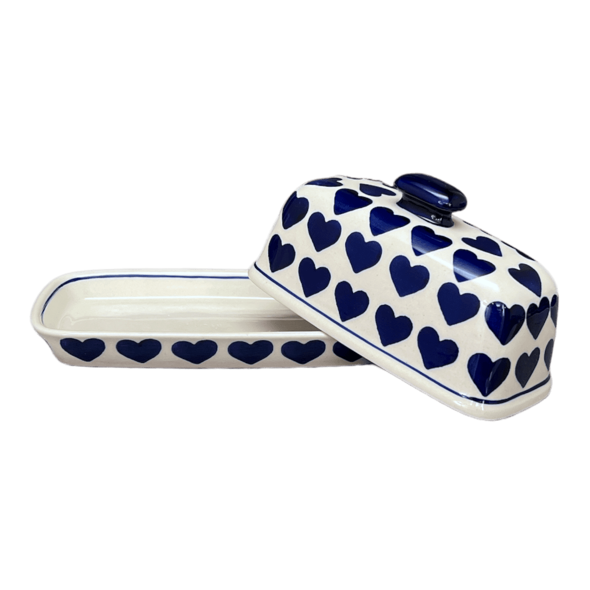 Butter Dish, American, 4" x 7.5" in "Whole Hearted" by Manufaktura | M074T-SEDU