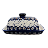 Butter Dish, American, 4" x 7.5" in "Peacock Dot" by Manufaktura | M074U-54K