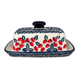 Butter Dish, American, 4" x 7.5" in "Fresh Strawberries" by Manufaktura | M074U-AS70
