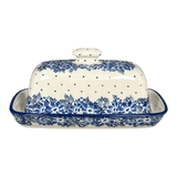 Butter Dish, American, 4" x 7.5" in "Winter Hibiscus" by Manufaktura | M074U-JZ42