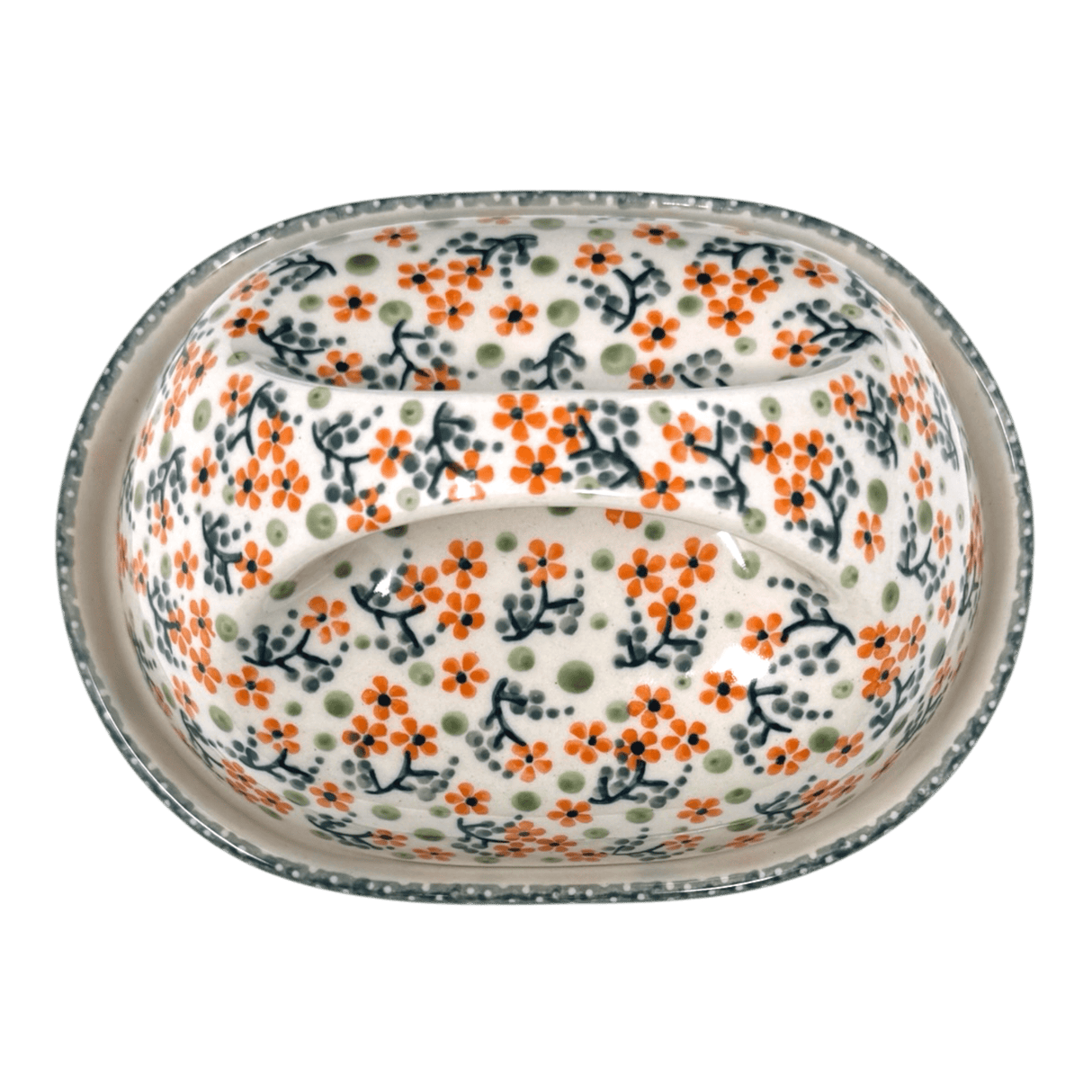 Butter Dish, Fancy, 5" x 7" in "Peach Blossoms" by Manufaktura | M077S-AS46