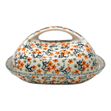 Butter Dish, Fancy, 5" x 7" in "Peach Blossoms" by Manufaktura | M077S-AS46
