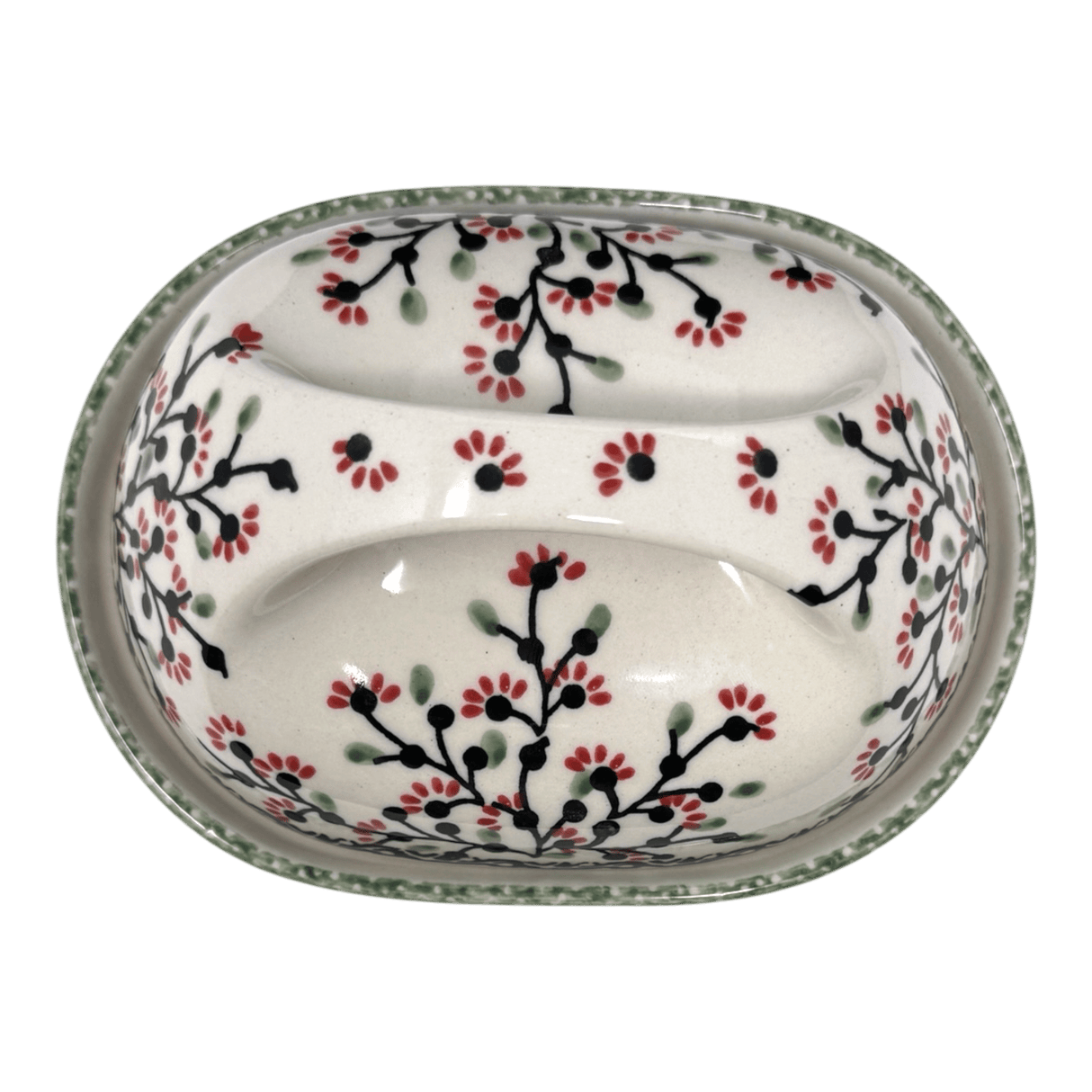 Butter Dish, Fancy, 5" x 7" in "Cherry Blossoms" by Manufaktura | M077S-DPGJ