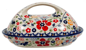 Polish Pottery Fancy Butter Dish (Full Bloom) | M077S-EO34 Additional Image at PolishPotteryOutlet.com