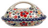 Polish Pottery Fancy Butter Dish (Full Bloom) | M077S-EO34 at PolishPotteryOutlet.com