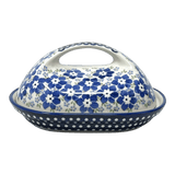 Butter Dish, Fancy, 5" x 7" in "Forget Me Not Bouquet" by Manufaktura | M077S-PS28