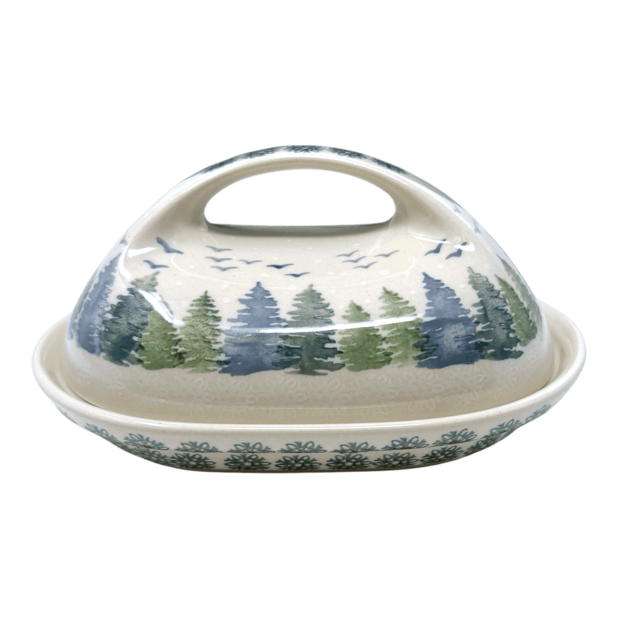 Butter Dish, Fancy, 5" x 7" in "Pine Forest" by Manufaktura | M077S-PS29