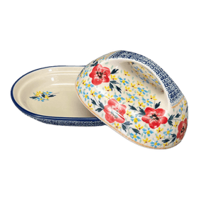 Polish Pottery Fancy Butter Dish (Brilliant Wreath) | M077S-WK78 Additional Image at PolishPotteryOutlet.com