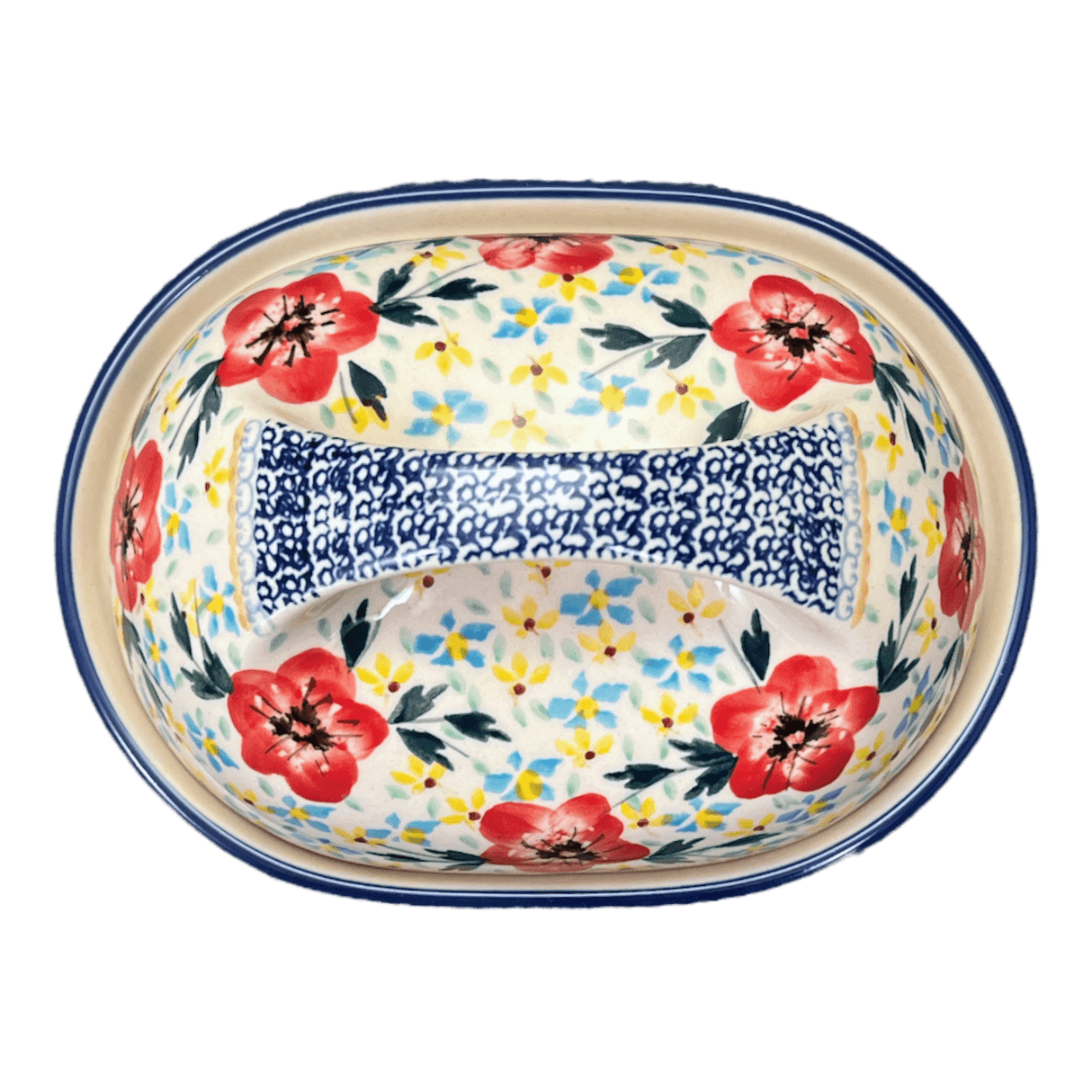 Butter Dish, Fancy, 5" x 7" in "Brilliant Wreath" by Manufaktura | M077S-WK78