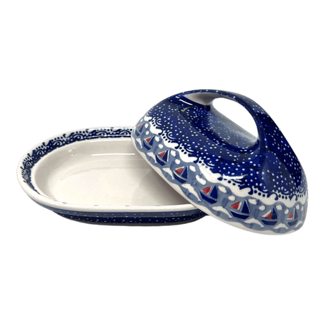 Butter Dish, Fancy, 5" x 7" in "Smooth Sailing" by Manufaktura | M077T-DPMA