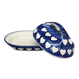 Butter Dish, Fancy, 5" x 7" in "Sea of Hearts" by Manufaktura | M077T-SEA