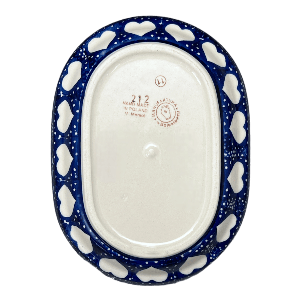 Butter Dish, Fancy, 5" x 7" in "Sea of Hearts" by Manufaktura | M077T-SEA