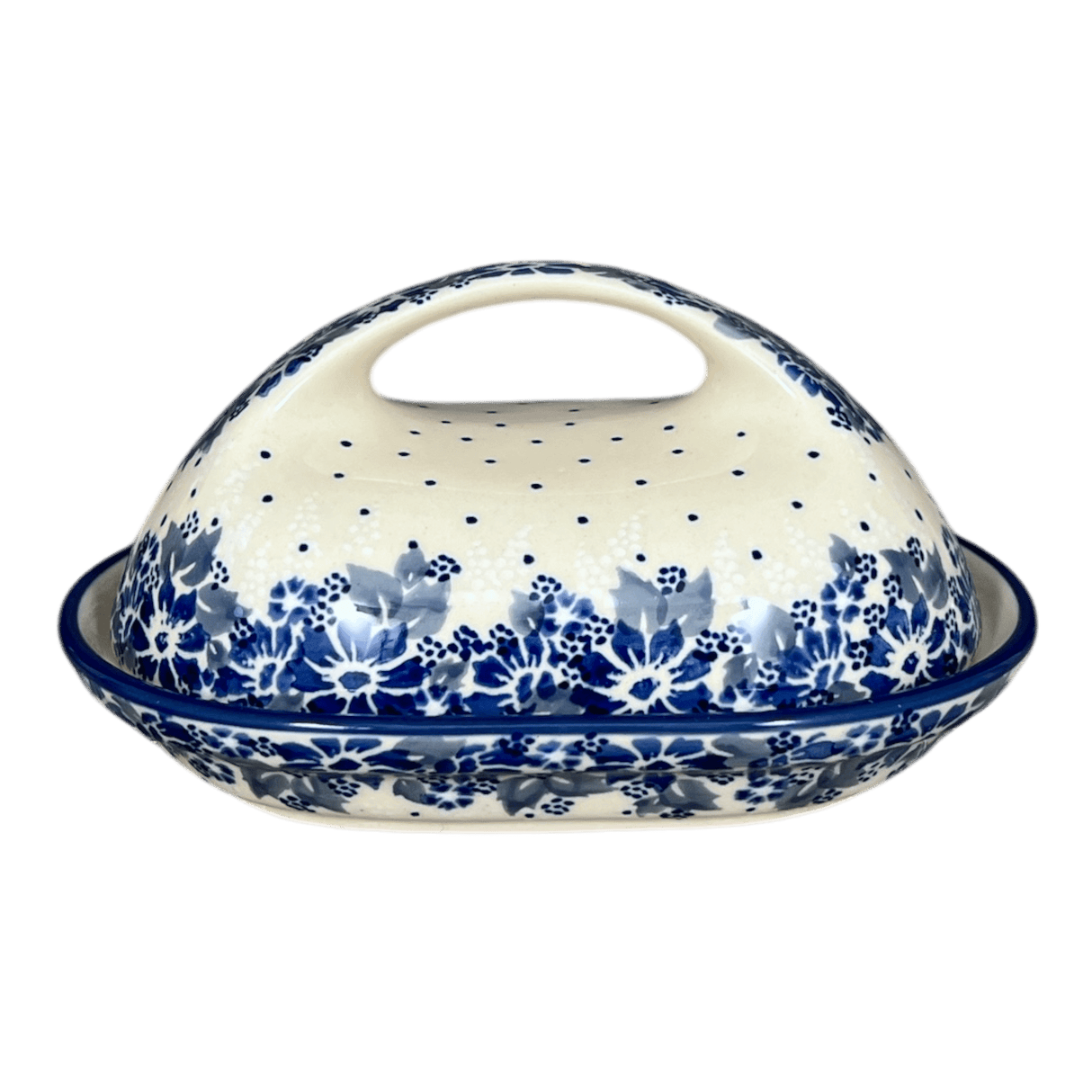 Butter Dish, Fancy, 5" x 7" in "Winter Hibiscus" by Manufaktura | M077U-JZ42