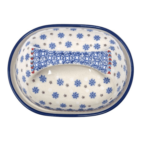 Butter Dish, Fancy, 5" x 7" in "Snowflake Love" by Manufaktura | M077U-PS01