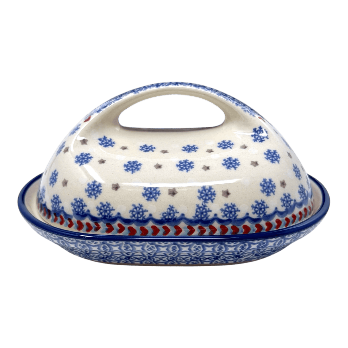 Butter Dish, Fancy, 5" x 7" in "Snowflake Love" by Manufaktura | M077U-PS01