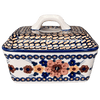 Polish Pottery Butter Box (Bouquet in a Basket) | M078S-JZK at PolishPotteryOutlet.com