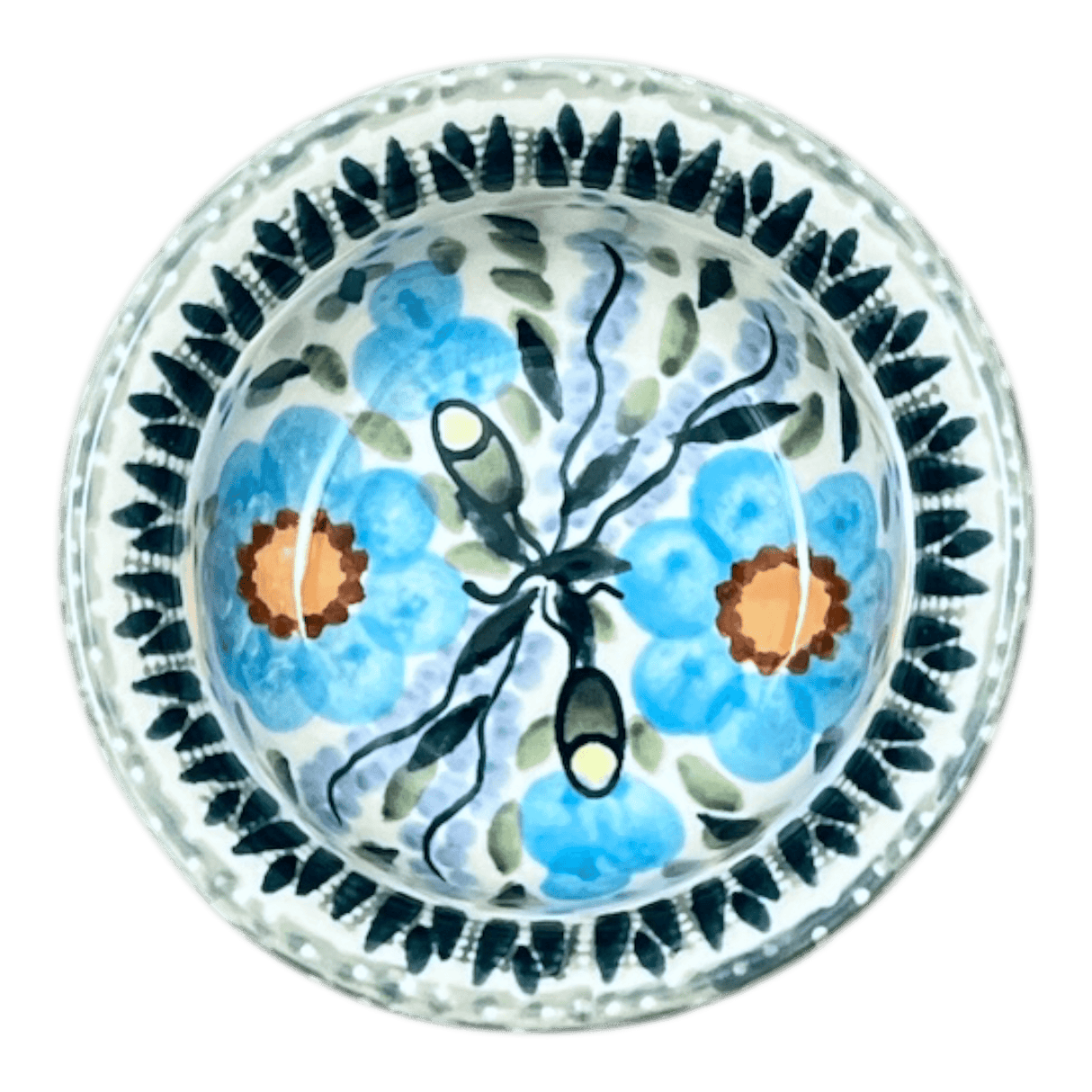 Bowl, Round, 3.5" in "Baby Blue Blossoms" by Manufaktura | M081S-JS49