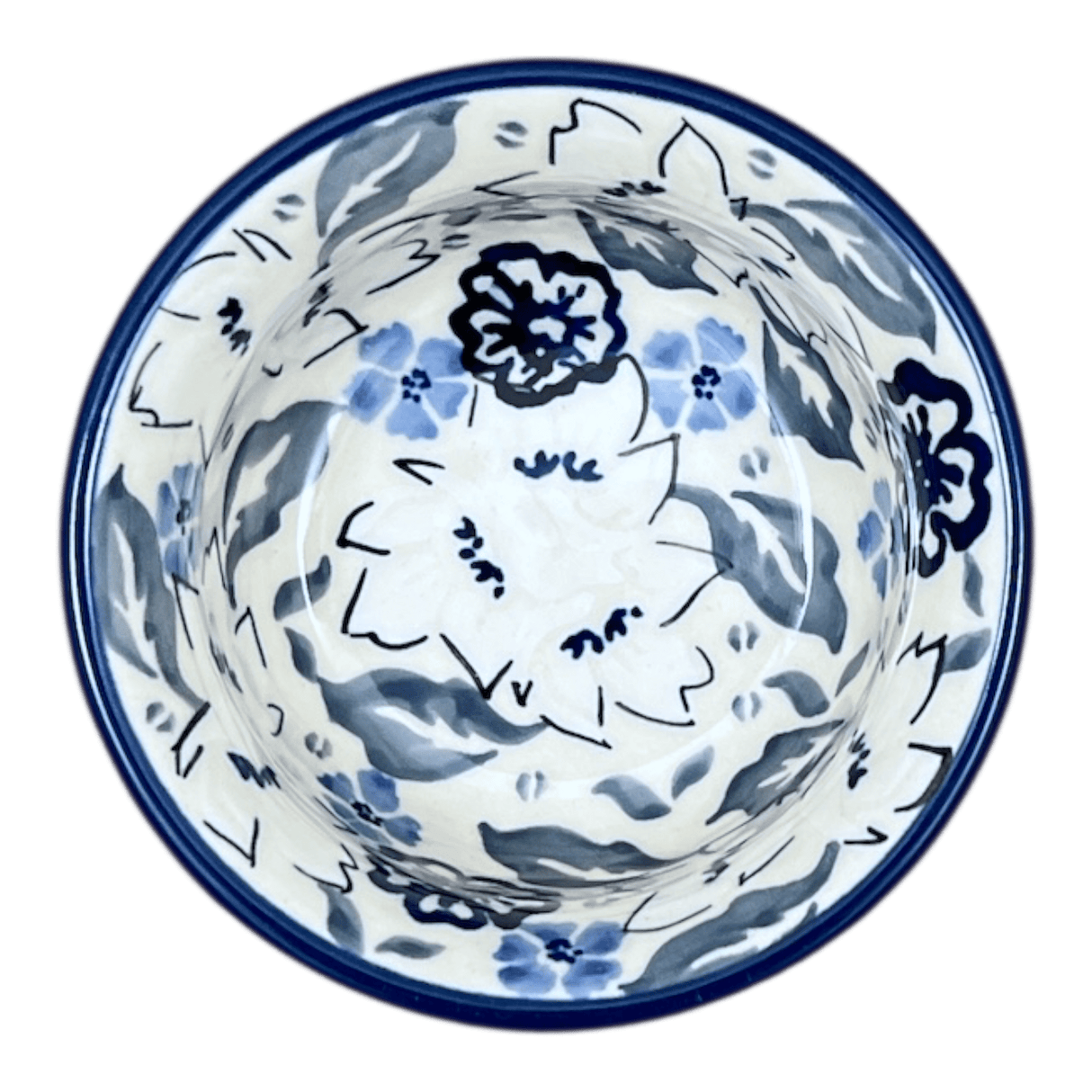 Bowl, Round, 3.5" in "Blue Polish Garden" by Manufaktura | M081S-JZ46