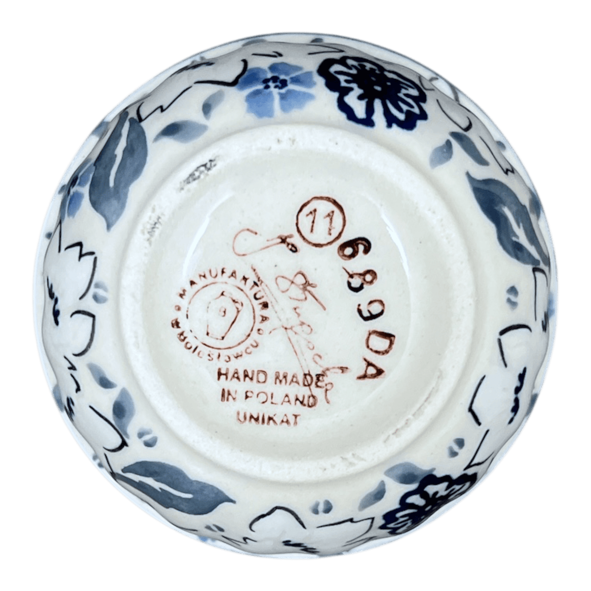 Bowl, Round, 3.5" in "Blue Polish Garden" by Manufaktura | M081S-JZ46