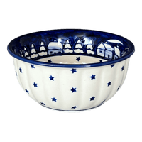 A picture of a Polish Pottery 5.5" Bowl (Winter's Eve) | M083S-IBZ as shown at PolishPotteryOutlet.com/products/5-5-bowl-winters-eve-m083s-ibz