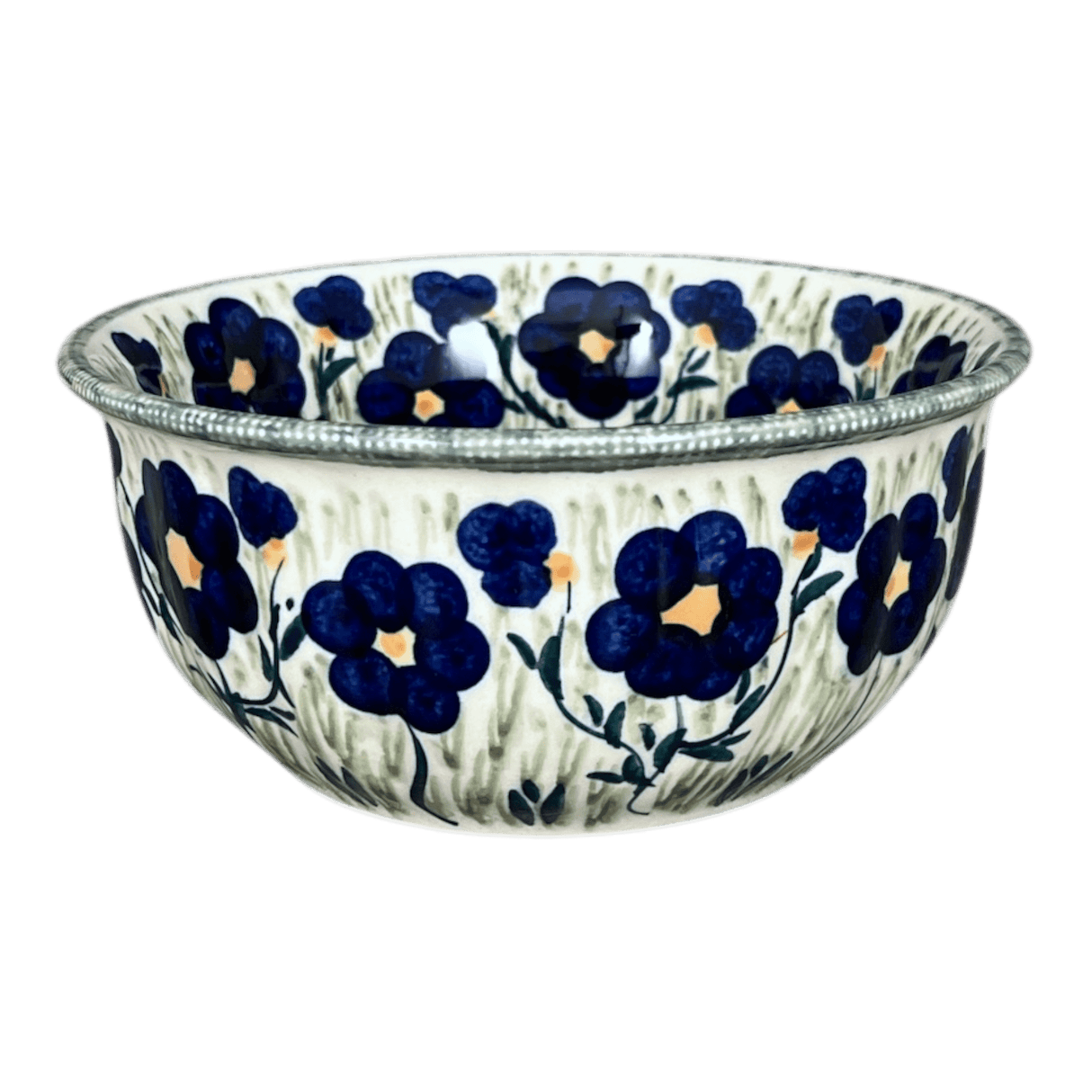 Bowl, Round, 5.5" in "Bold Blue Blossoms" by Manufaktura | M083S-JS48