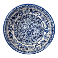 A picture of a Polish Pottery 6.5" Bowl (Blue Life) | M084S-EO39 as shown at PolishPotteryOutlet.com/products/6-5-bowl-blue-life-m084s-eo39