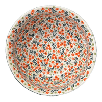 A picture of a Polish Pottery 7.75" Bowl (Peach Blossoms) | M085S-AS46 as shown at PolishPotteryOutlet.com/products/7-75-bowl-peach-blossoms-m085s-as46