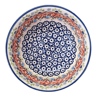 A picture of a Polish Pottery 7.75" Bowl (Stellar Celebration) | M085S-P309 as shown at PolishPotteryOutlet.com/products/7-75-bowl-stellar-celebration-m085s-p309