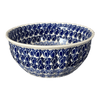 Polish Pottery 7.75" Bowl (Tulip Blues) | M085T-GP16 at PolishPotteryOutlet.com