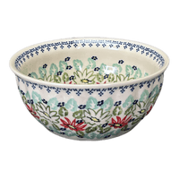 A picture of a Polish Pottery 7.75" Bowl (Daisy Crown) | M085T-MC20 as shown at PolishPotteryOutlet.com/products/7-75-bowl-daisy-crown-m085t-mc20