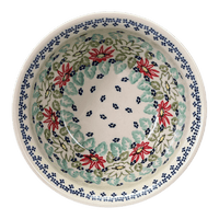 A picture of a Polish Pottery 7.75" Bowl (Daisy Crown) | M085T-MC20 as shown at PolishPotteryOutlet.com/products/7-75-bowl-daisy-crown-m085t-mc20