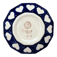 A picture of a Polish Pottery Multangular Bowl (Sea of Hearts) | M058T-SEA as shown at PolishPotteryOutlet.com/products/5-round-multiangular-bowl-sea-of-hearts-m058t-sea