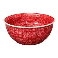A picture of a Polish Pottery 7.75" Bowl (Red Sky at Night) | M085T-WCZE as shown at PolishPotteryOutlet.com/products/7-75-bowl-red-sky-at-night-m085t-wcze