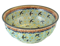 A picture of a Polish Pottery 9" Bowl (Capistrano) | M086S-WK59 as shown at PolishPotteryOutlet.com/products/9-bowl-capistrano-m086s-wk59